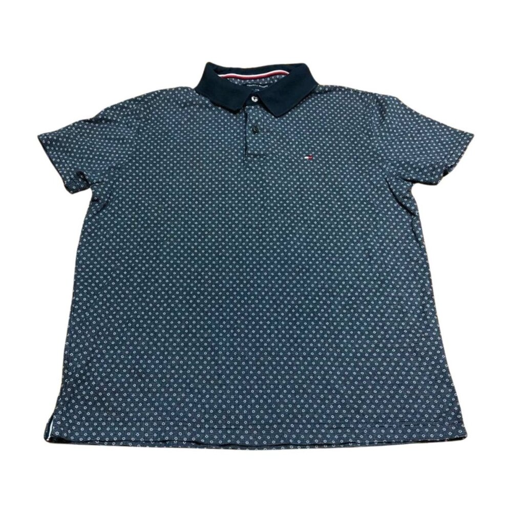 Tommy Hilfiger Polo Men's Shirt Size L Blue Short Sleeve